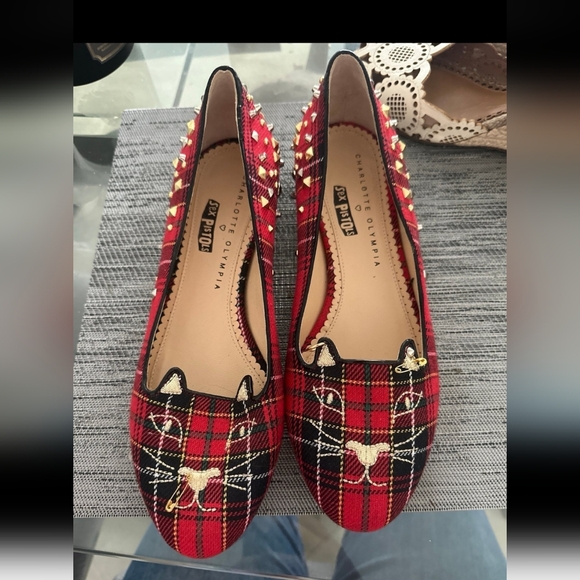New! Charlotte Olympia sex and pistols cat flat shoes - Picture 10 of 11